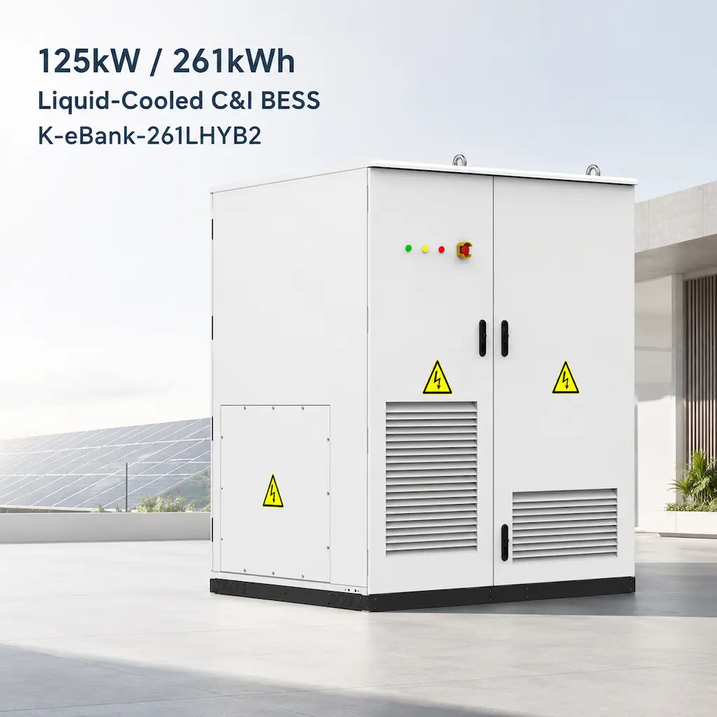KUNETIC 125kW 261kWh liquid-cooled commercial battery energy storage system