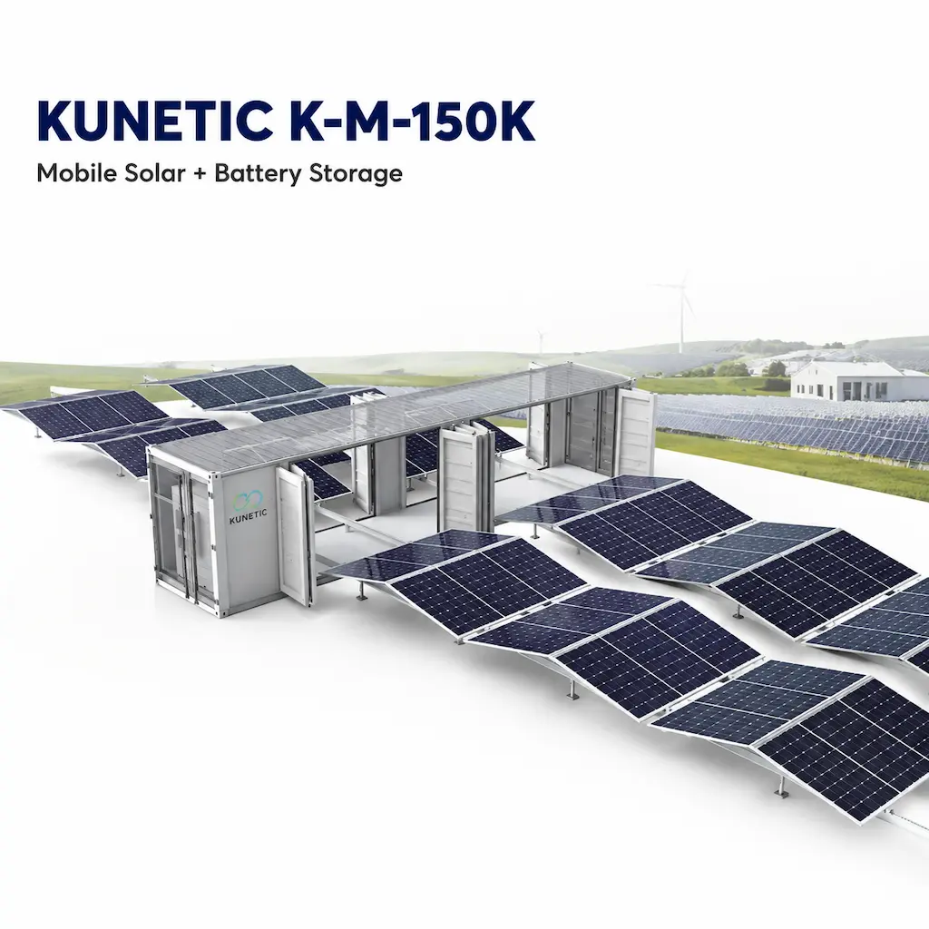 KUNETIC 150kW 261kWh mobile solar power station with deployable solar array