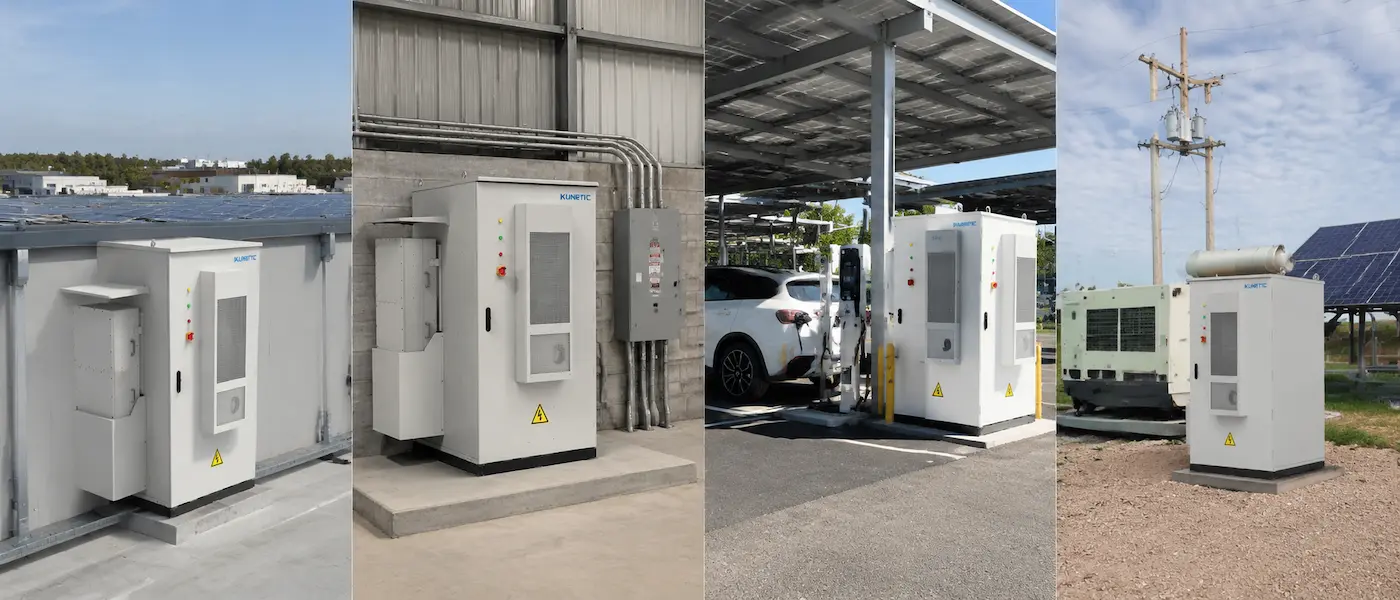 KUNETIC 241kWh energy storage system used for commercial solar, factory peak shaving, EV charging and hybrid microgrid projects