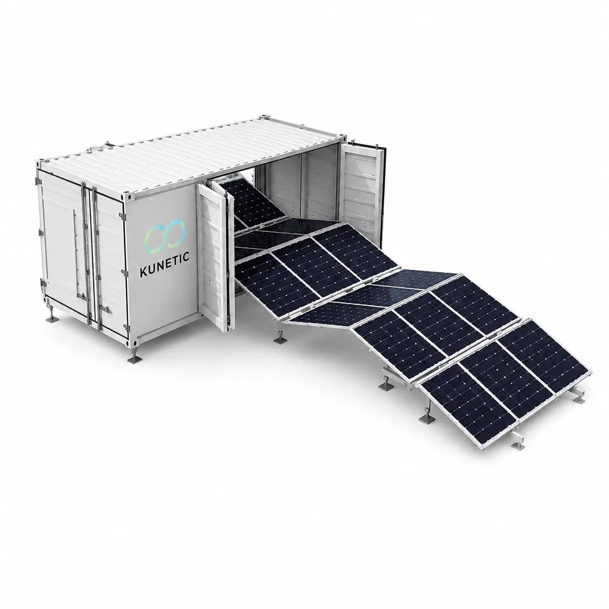 KUNETIC 150kW 261kWh mobile solar power station with deployable PV arrays