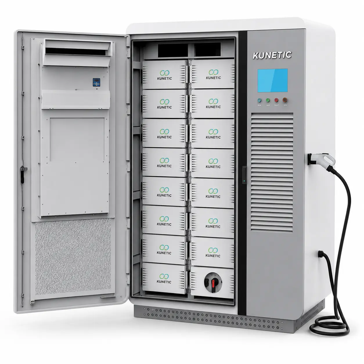 KUNETIC Titan 120kW 215kWh commercial EV charging storage cabinet
